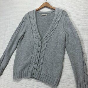 Old Navy Women's Size XL Cable Knit Gray Cardigan Sweater‎